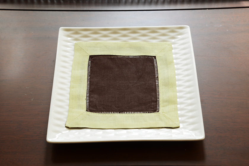 festive multi colored cocktail napkins. Chocolate & Mellow Green