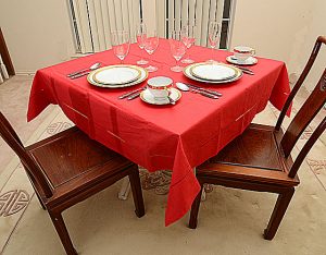 Red Sqiare Tablecloth. 54" Square Tablecloth