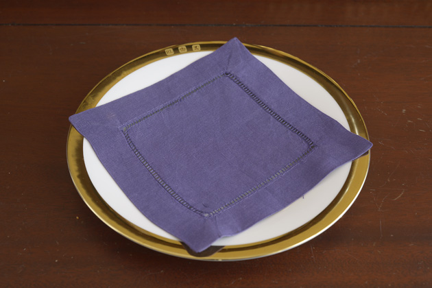 parachute purple hemstitch cocktail napkin