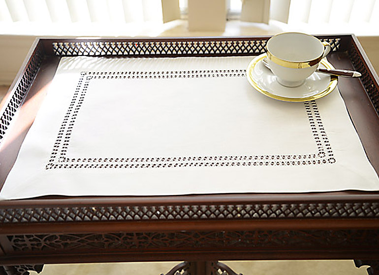 Double Twisted Hemstitch Placemat with Coconut Milk Color.14×20″.(Each)