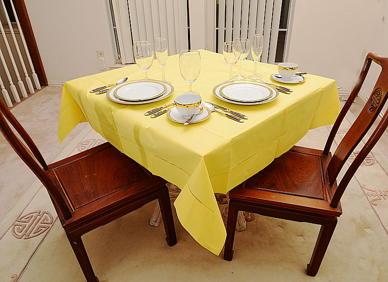 habanero gold Square Hemstitch Table Topper for Mahjong Tables