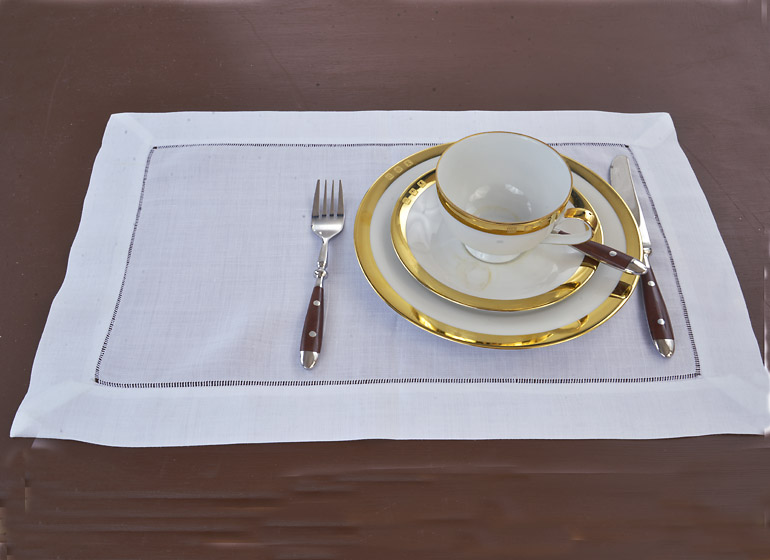 Traditional Clssic Hemstitch Placemats. Simple, Plain & Elegant. 12 pieces pack