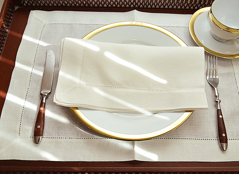 Natural Linen Napkin. Winter White Color 22"x22"