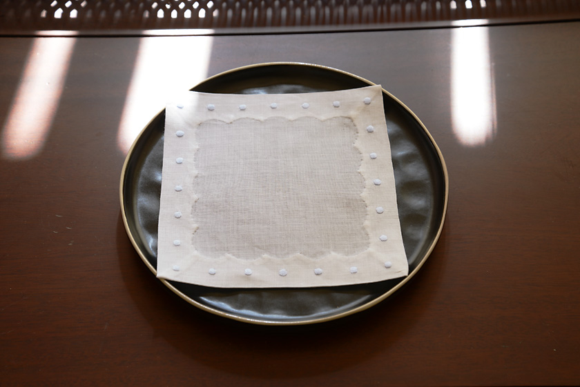 cocktail napkin, baby blue color polka dots