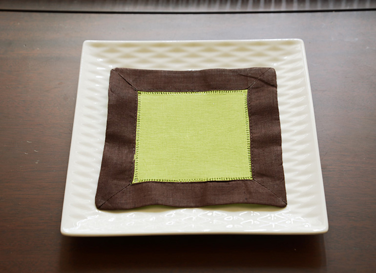 hot green with brown color border.