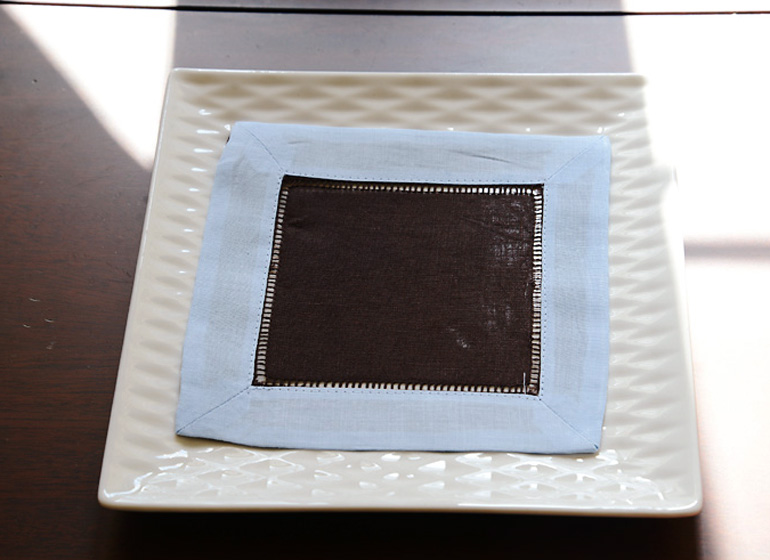 brown with blue color border.