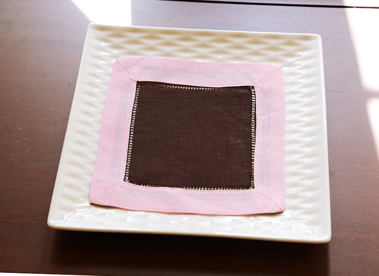 brown with pink color border.