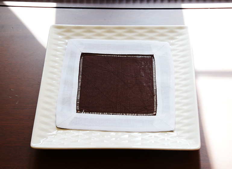 brown with white color border.