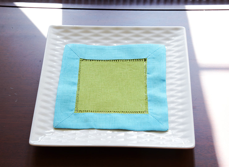 hot green with aqua color border.