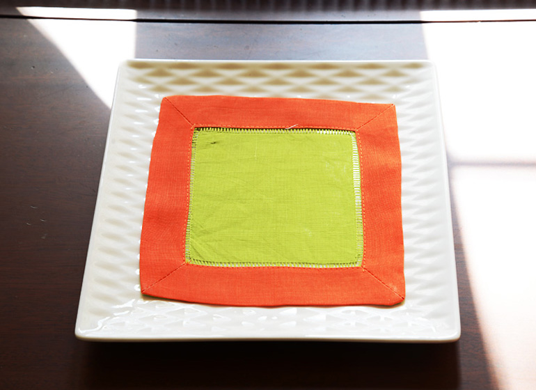 hot green with hot orange color border.