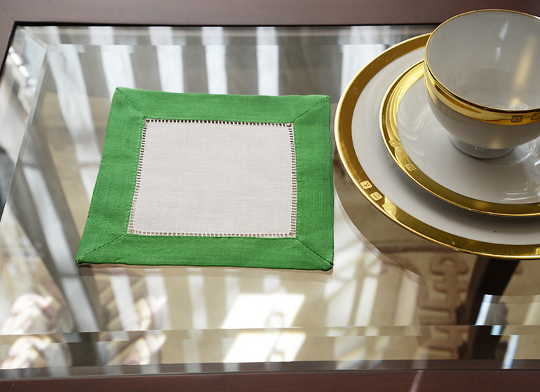 White with Xmas Green color border.