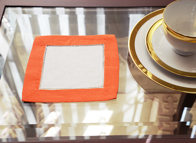 White with Hot Orange border.
