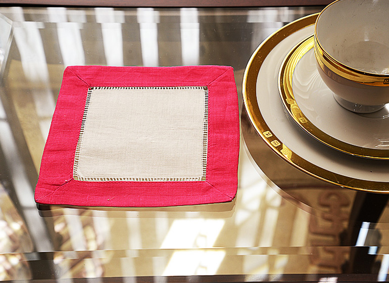 White with Hot Pink color border.