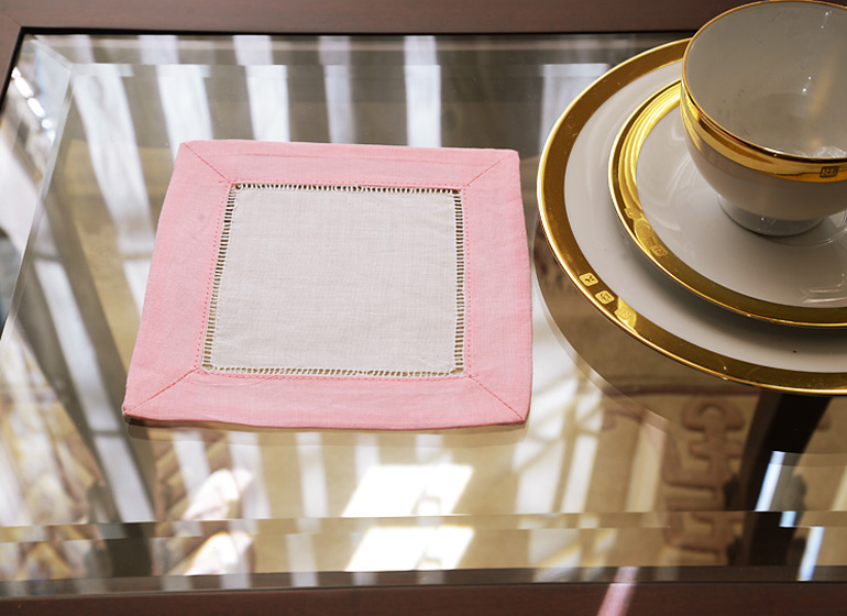 White with Candy Pink border.