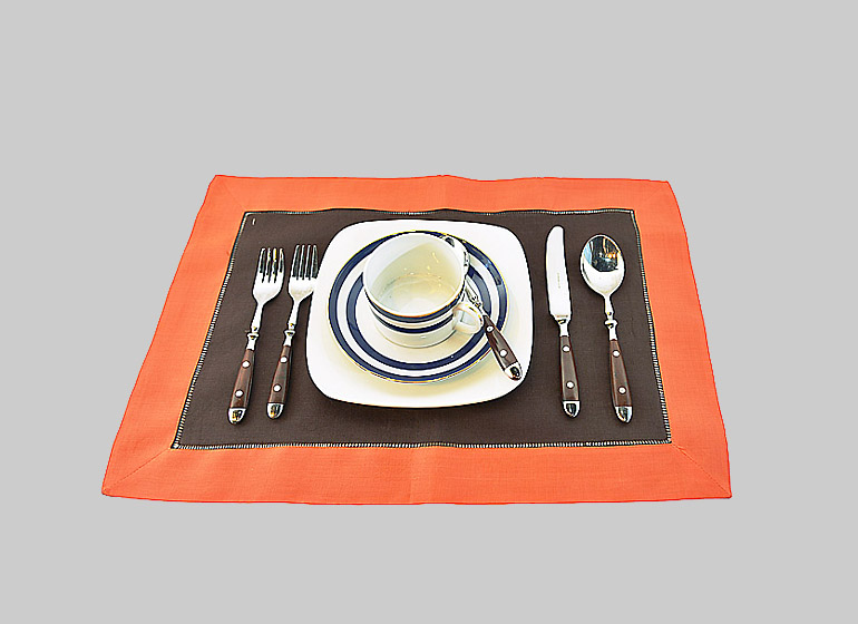 brown with hot orange border.
