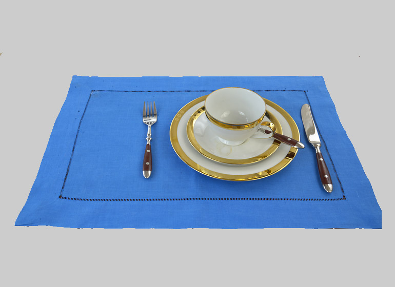 Hemstitch Placemat French Blue Color