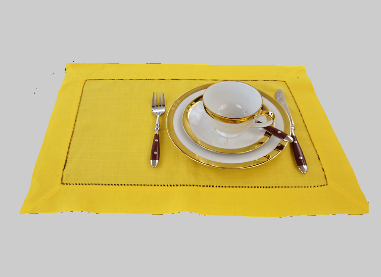 Hemstitch Placemat, Hananero Gold color