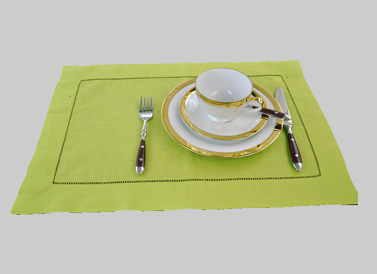 Hemstitch Placemat, Hot Green color