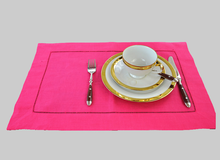 Hemstitch Placemat, Hot Pink color