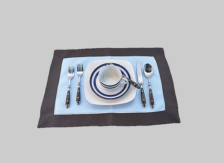 light blue with brown color border.