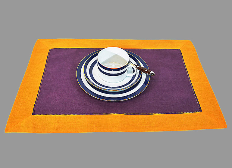 purple with Apricot border