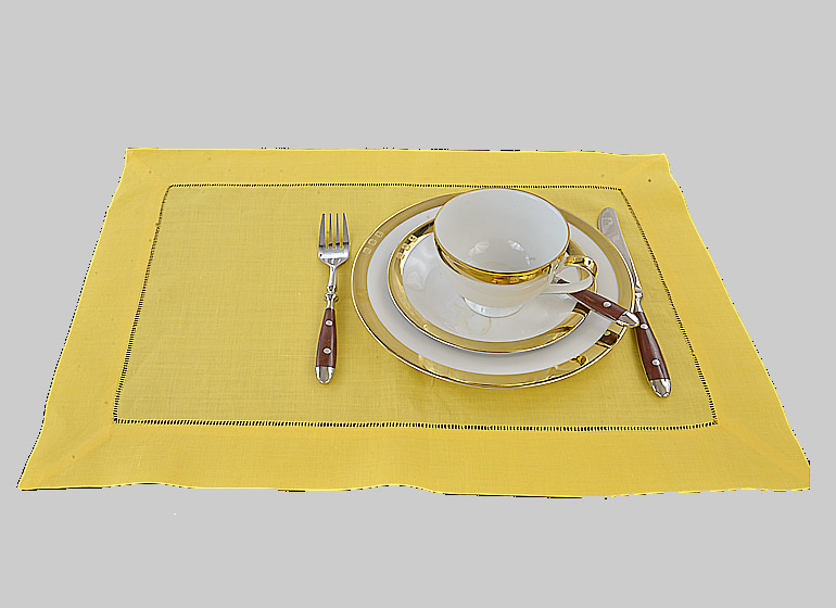 Hemstitch Placemat, Lemon Verbena color.