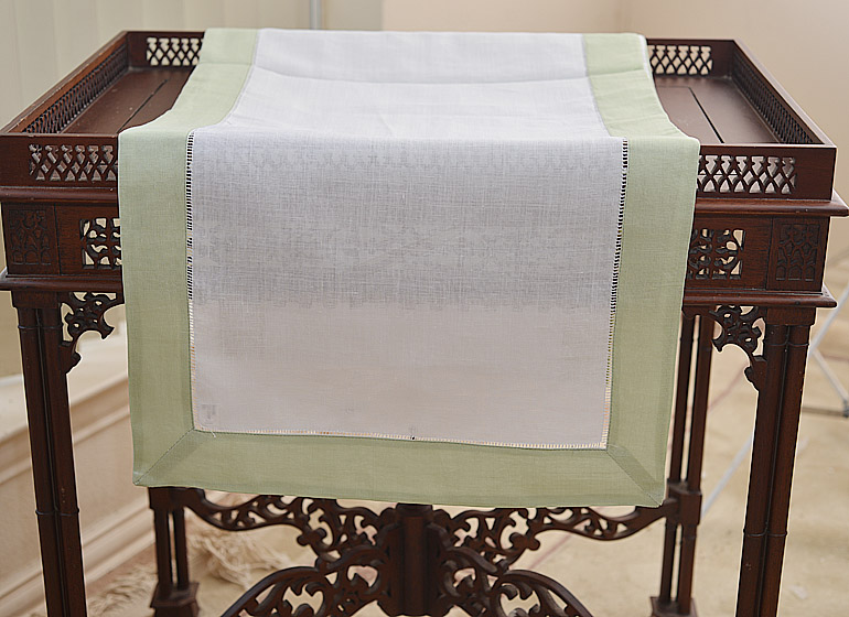 White with Tender Green border