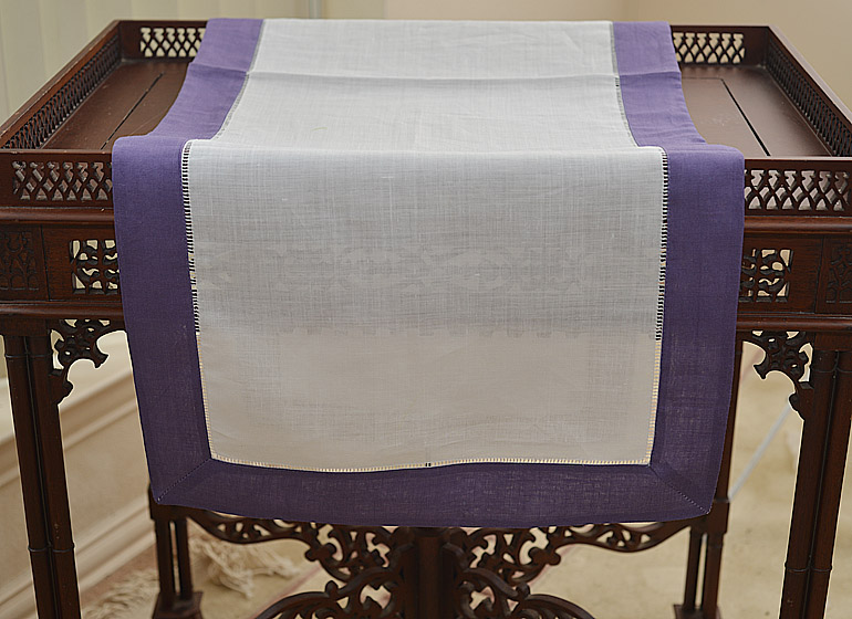 White with Purple border