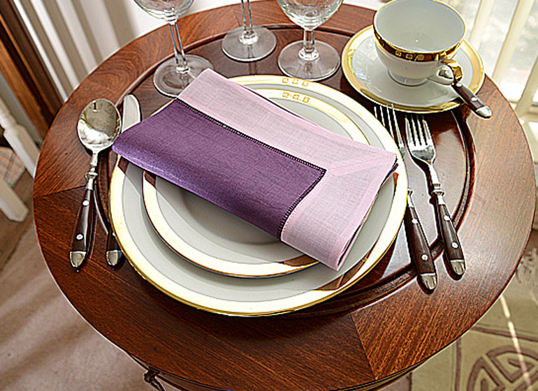 purple & pink color Hemstitch Napkin